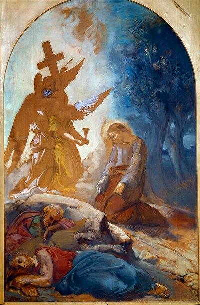 Jezus w ogrodzie drzew oliwnych. Obraz Theodore Chasseriau (1819-1856) autorstwa Théodore Chassériau