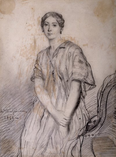 Portret Alice Ozy (Julie, Justine Pilloy), aktorki (1820-1893) autorstwa Théodore Chassériau