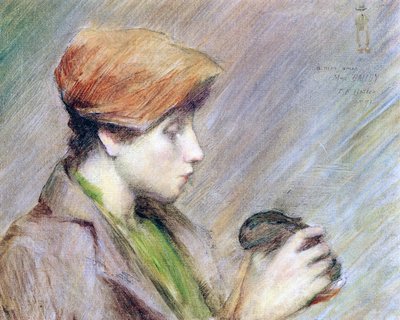 Suzanne Hoschedé z królikiem, 1891 autorstwa Theodore Earl Butler