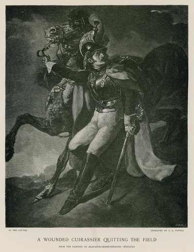 Ranny kirasjer opuszczający pole. autorstwa Theodore Gericault