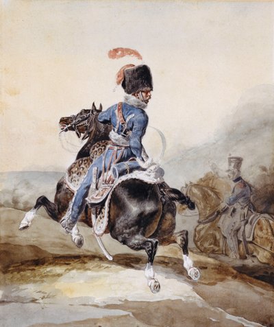 Oficer artylerii galopujący w lewo autorstwa Theodore Gericault