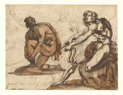 Akty klasyczne (strona przednia); Rzeźby klasyczne (strona tylna) autorstwa Theodore Gericault