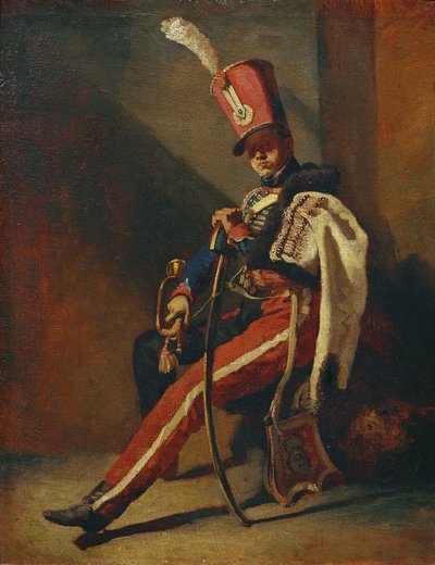 Trębacz orleańskich huzarów autorstwa Theodore Gericault