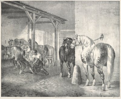 Hangar kowala (Warsztat kowalski) autorstwa Theodore Gericault