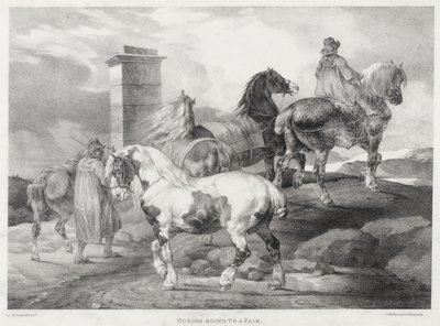 Konie w drodze na jarmark autorstwa Theodore Gericault
