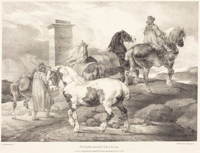 Konie w drodze na jarmark autorstwa Theodore Gericault
