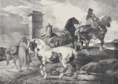 Konie na jarmark, 1821 autorstwa Theodore Gericault