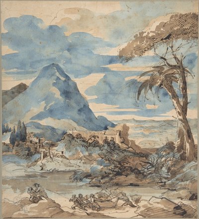 Krajobraz z rybakami autorstwa Theodore Gericault