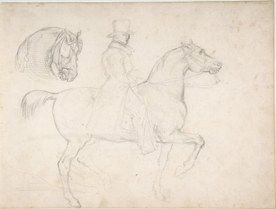 „Człowiek na koniu” oraz „Studium głowy konia” autorstwa Theodore Gericault
