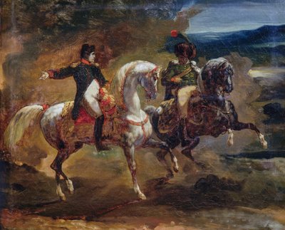 Napoleon Bonaparte wydający rozkaz przełożonemu, obraz przypisywany Teodorowi Gericault, Wojny Napoleońskie autorstwa Theodore Gericault
