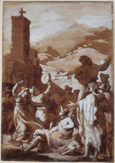 Taniec neapolitański: tarantella autorstwa Theodore Gericault