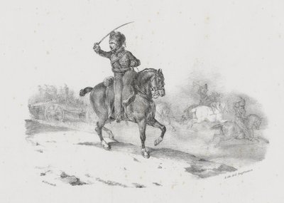 Oficer artylerii dowodzący szarżą (An Artillery Officer Commanding the Charge) autorstwa Theodore Gericault