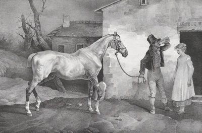 Stary koń przy drzwiach do gospody, 1822. autorstwa Theodore Gericault