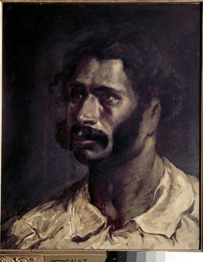 Portret mężczyzny (domniemanie stolarza Meduzy) - olej na płótnie autorstwa Theodore Gericault