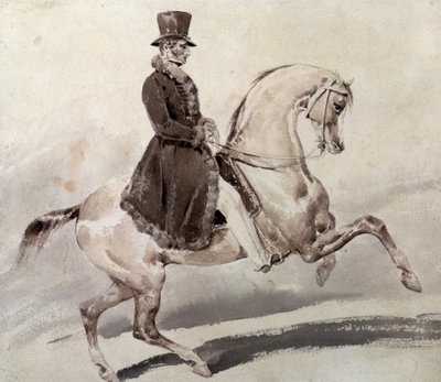Jeździec w płaszczu obszytym futrem autorstwa Theodore Gericault