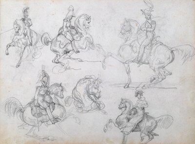 Jeźdźcy na koniach w paradach autorstwa Theodore Gericault