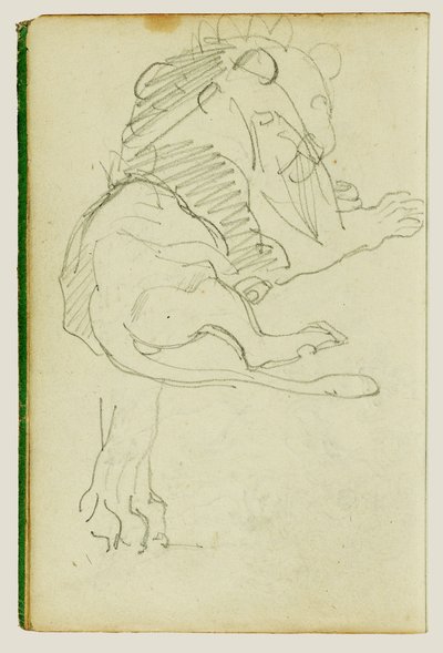 Siedzący lew autorstwa Theodore Gericault