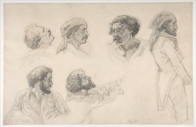 Sześć szkiców do obrazu „Tratwa Meduzy” autorstwa Corréarda i Savigny’ego autorstwa Theodore Gericault