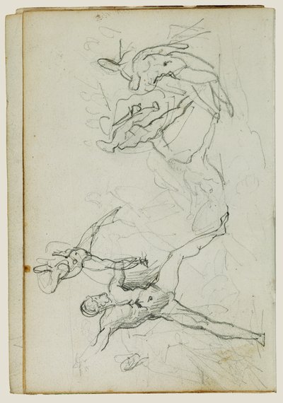 Badania nad nagimi mężczyznami w walce autorstwa Theodore Gericault