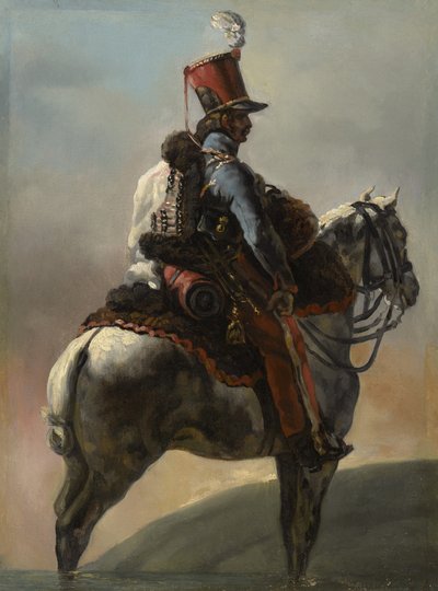 Studium według „Trębacza huzarów”, ok. 1815?-27 autorstwa Theodore Gericault