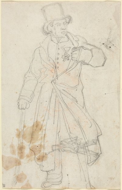 Studium do obrazu „Szwajcarski strażnik w Luwrze” autorstwa Theodore Gericault