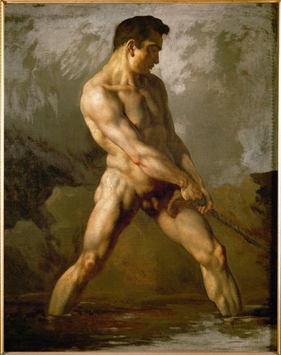 Studium aktu męskiego ... (olej na płótnie) autorstwa Theodore Gericault