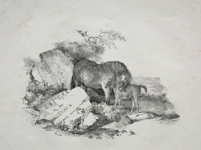 Klacz i jej źrebak autorstwa Theodore Gericault