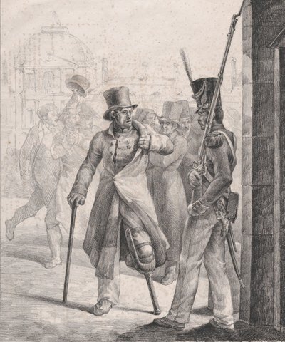 Strażnik szwajcarski w Luwrze, 1819. autorstwa Theodore Gericault