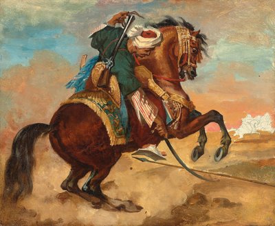 Turk dosiadany na kasztanowym koniu, ok. 1900 r. 1810 (olej na płótnie) autorstwa Theodore Gericault