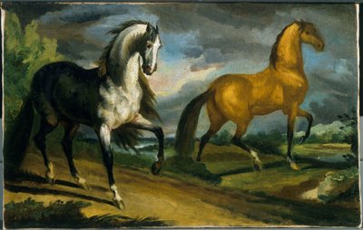 Dwa konie autorstwa Theodore Gericault