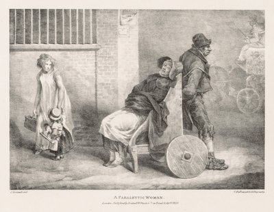 Różne tematy zaczerpnięte z życia i na kamieniu: kobieta paraletyczna, 1821. autorstwa Theodore Gericault