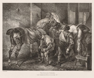 Różne tematy zaczerpnięte z życia i na kamieniu: angielski kowal autorstwa Theodore Gericault