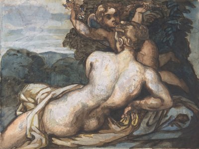 Wenus i Kupidyn w krajobrazie, wg Annibale Carracci recto, 1816-17. autorstwa Theodore Gericault
