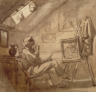 Młody malarz w swojej pracowni autorstwa Theodore Gericault