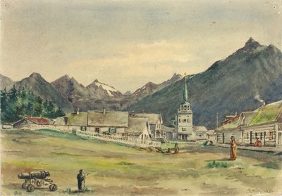 Lincoln Street, Sitka, 1887 r. autorstwa Theodore J. Richardson
