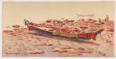 [Northwest Canoe], prawdopodobnie 1884-86 lub
1903-14 (akwarela na papierze) autorstwa Theodore J. Richardson