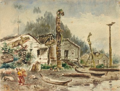 Widok Wrangla na Alasce w 1884 roku. autorstwa Theodore J. Richardson