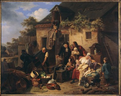 Licytacja zajętych towarów autorstwa Theodore-Joseph-Louis Geirnaert