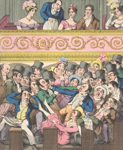 Teatralne przyjemności, płyta 2: Walka o miejsce, ca. 1835. autorstwa Theodore Lane