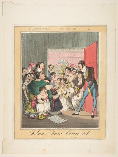 Teatralne przyjemności, płyta 4: Zajęte miejsca zajęte, ca. 1835. autorstwa Theodore Lane