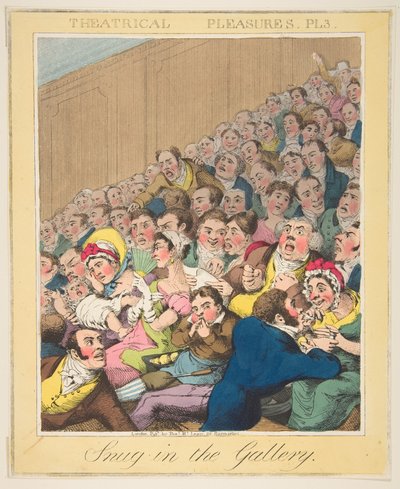 Teatralne przyjemności, Przytulnie w galerii, płyta 3, ca. 1835. autorstwa Theodore Lane