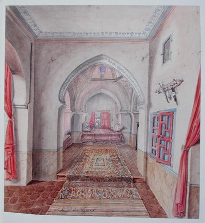 Mauretańskie wnętrze, Algier (akwarela na papierze) autorstwa Theodore Leblanc