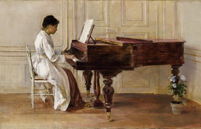 Przy fortepianie autorstwa Theodore Robinson