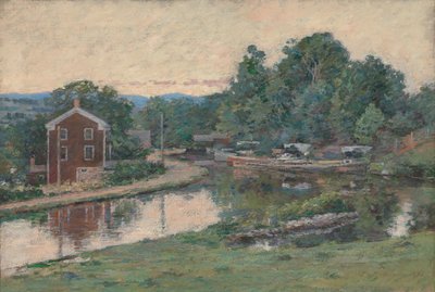 Wieczór w śluzie, Napanoch, Nowy Jork, 1893. autorstwa Theodore Robinson