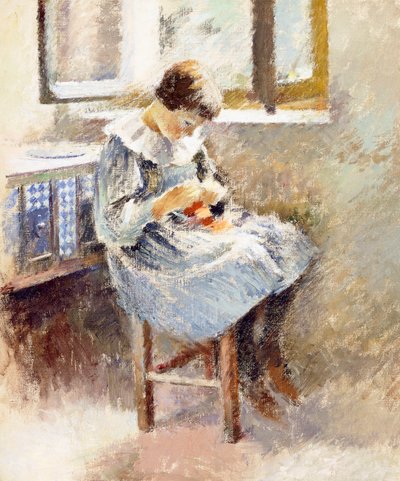 Szycie dla dziewczynek, autorstwa Theodore Robinson