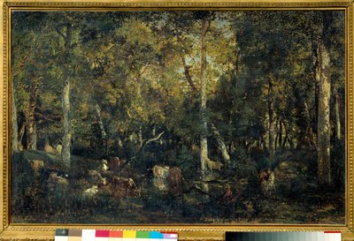 Drewniane wnętrze zwane Starą Bursą Bas-Breau (las Fontainebleau) Obraz Theodore Rousseau (1812-1887) 1836 nd. 0,65x1,03 m Paryż, Muzeum Orsay autorstwa Pierre Etienne Theodore Rousseau