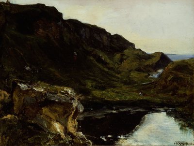 Pejzaż, ok. 1835 (olej na płótnie) autorstwa Theodore Rousseau