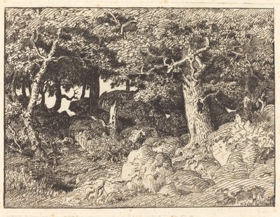Skalne dęby autorstwa Theodore Rousseau