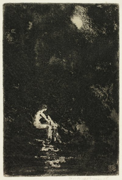 Kąpiel nimfy, światło księżyca autorstwa Theodore Roussel