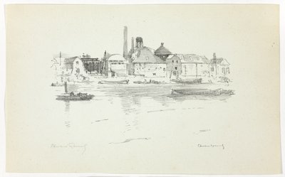 Battersea z rzeki, odpływ autorstwa Theodore Roussel